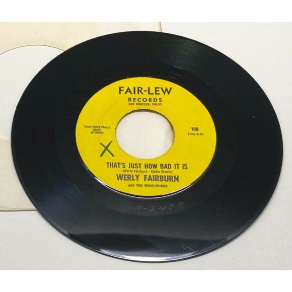 Werly Fairburn Thats Just How Bad It Is / Im Lost 45 Vinyl 60s Rockabilly VG+ - Picture 6 of 6